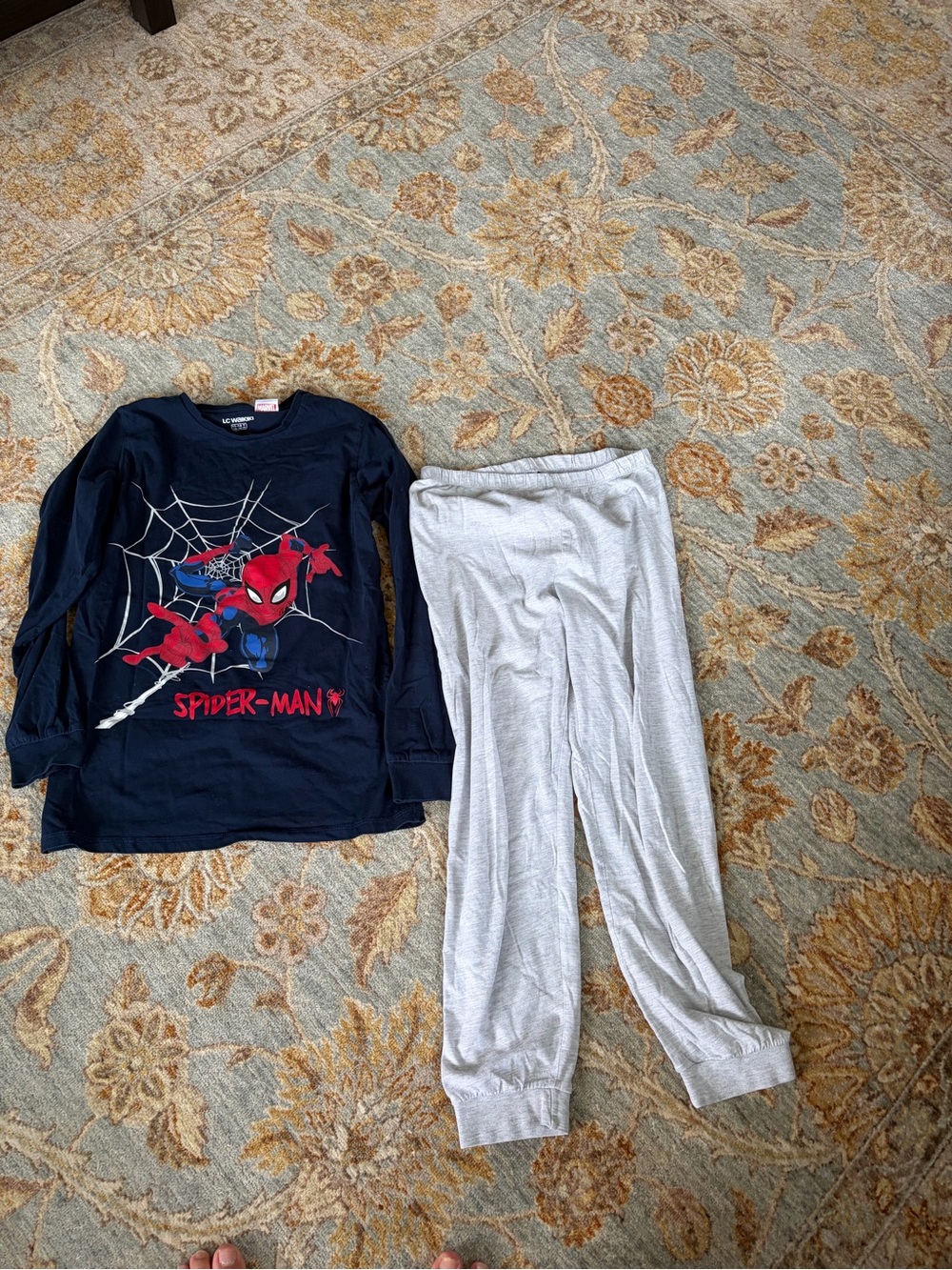 Source Unknown Spider-Man Kids Pajama Set - Navy Top & Light Gray Pants